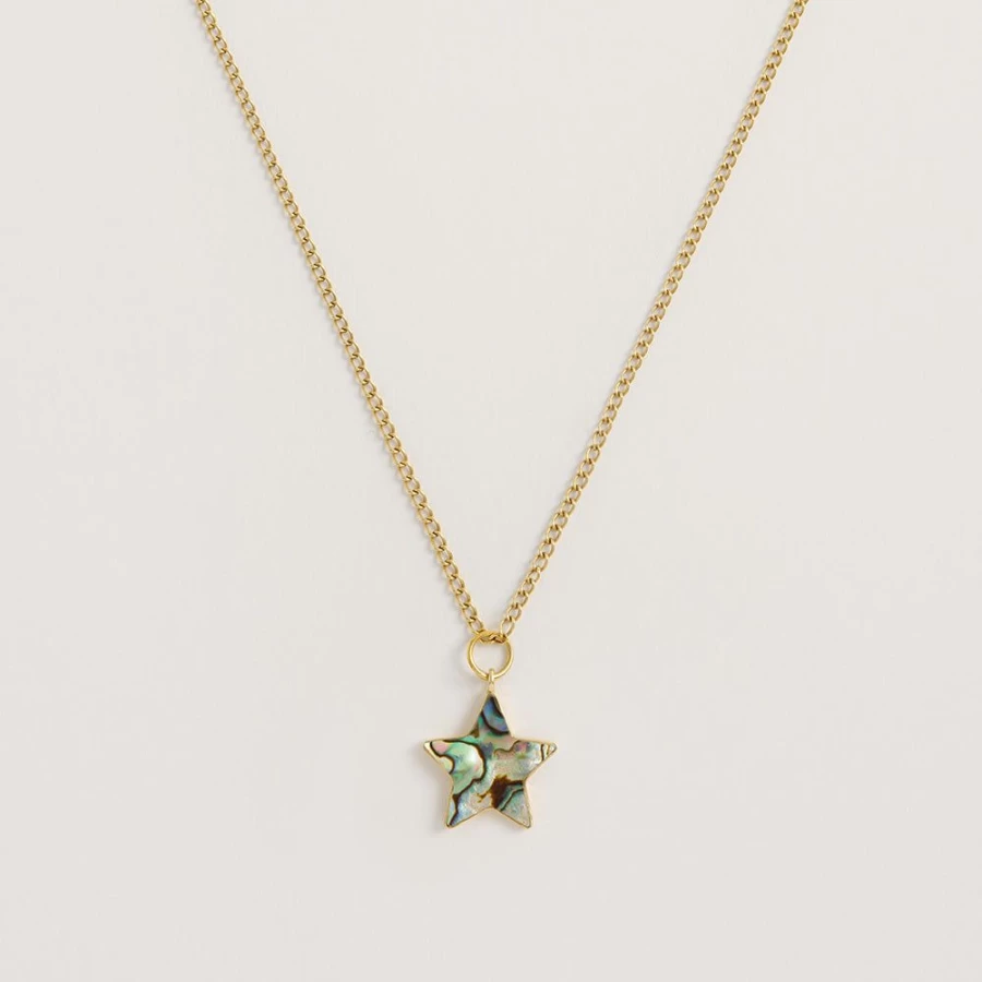 Freya Rose Women's Paua Shell Star Pendant Necklace - Handcrafted Jewelry