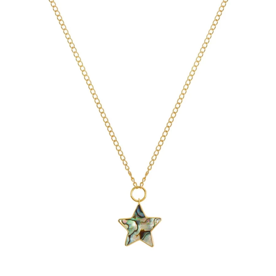 Freya Rose Women's Paua Shell Star Pendant Necklace - Handcrafted Jewelry