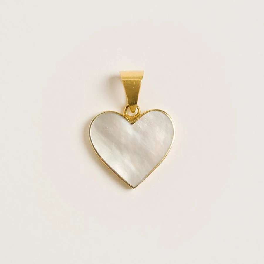 Freya Rose Women's Mother of Pearl Heart Pendant Necklace - Elegant Pearl Jewelry Gift