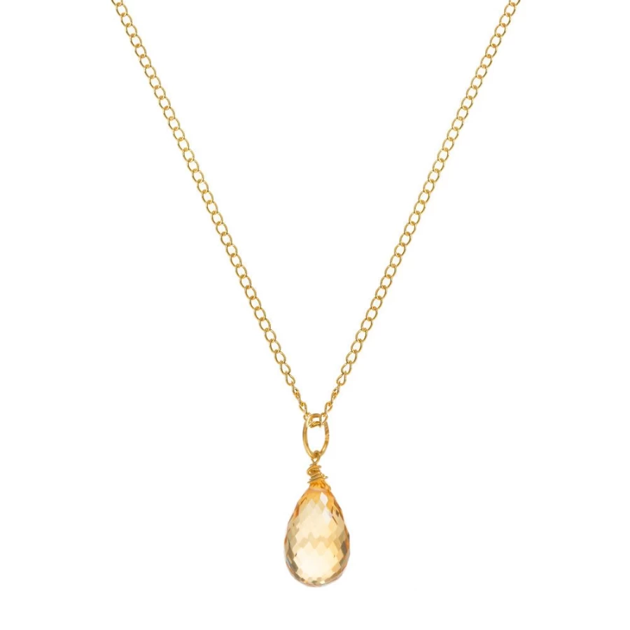 Freya Rose Women's Citrine Charm Necklace - Elegant Gemstone Jewelry