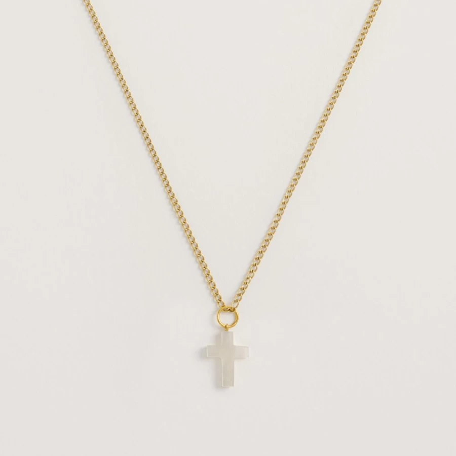 Freya Rose Women's 22K Gold Vermeil Mother of Pearl Cross Necklace