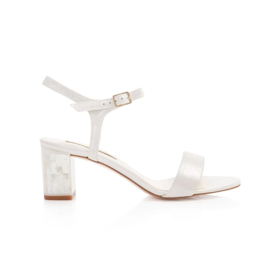 Freya Rose Women's Martina Midi Ivory-Pearl Heel Elegant Wedding Shoes