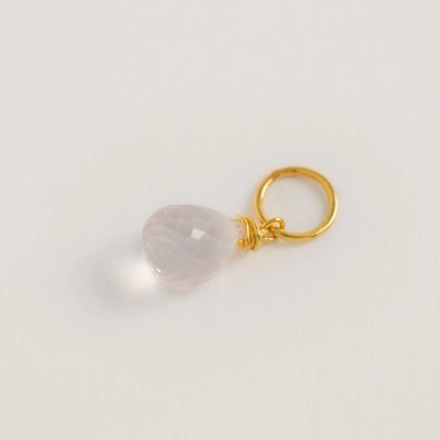 Freya Rose Women's Rose Quartz Charm Necklace - Elegant Pink Crystal Pendant for Healing & Love